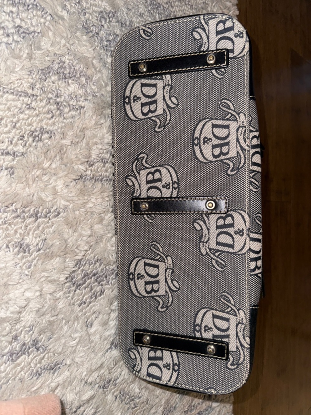 Dooney & Bourke Black and Gray Logo Dome Satchel - Picture 5 of 5